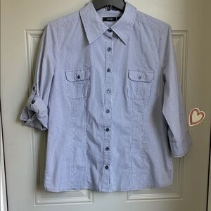 Apt. 9 Blue and White Striped Shirt